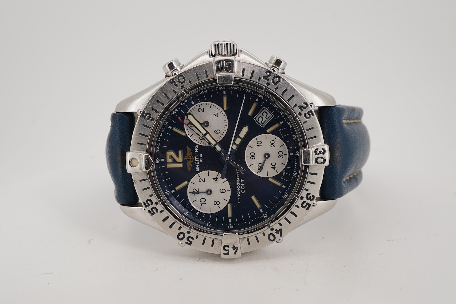 A gentleman's early 20th century stainless steel Breitling Colt Chronographe quartz wrist watch